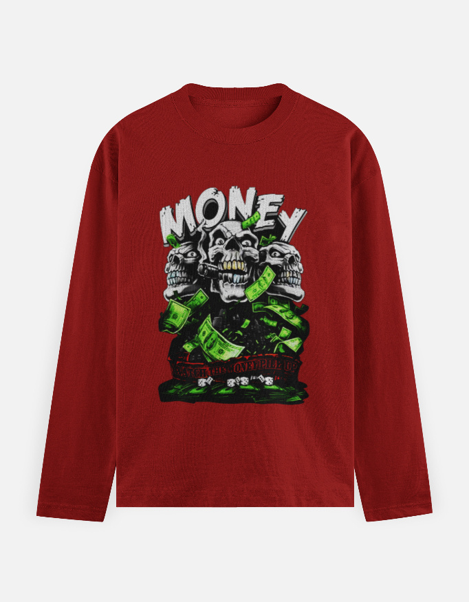 Tri-Skull Money Madness Long Sleeve Tee - Image 5