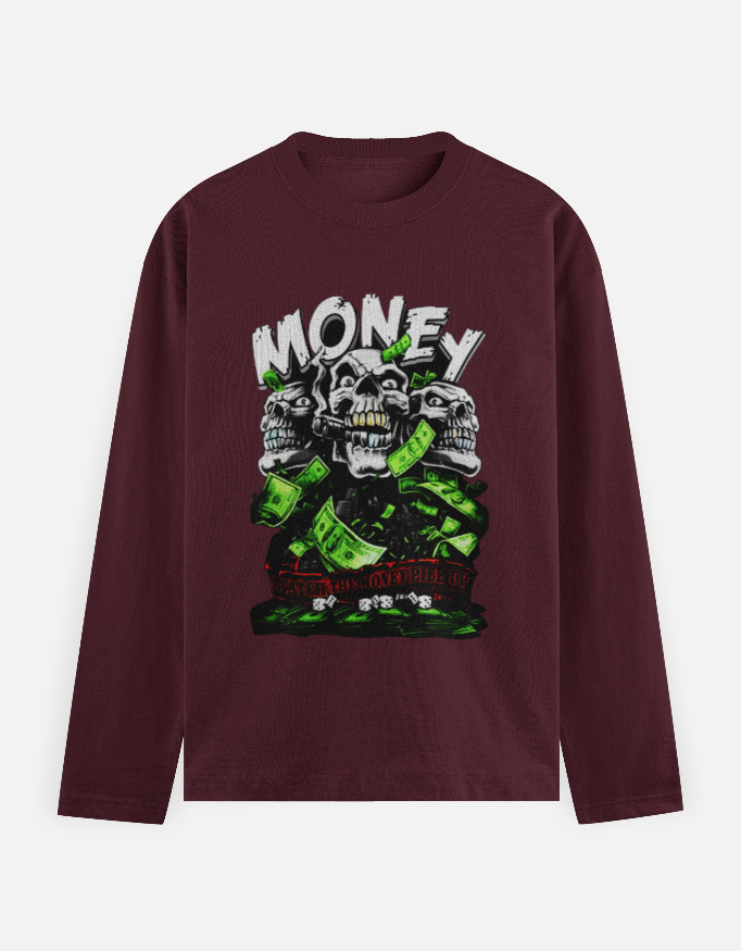 Tri-Skull Money Madness Long Sleeve Tee - Image 6