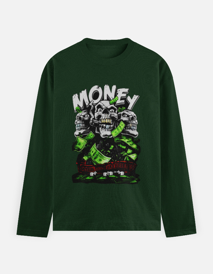 Tri-Skull Money Madness Long Sleeve Tee - Image 4