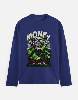 Tri-Skull Money Madness Long Sleeve Tee