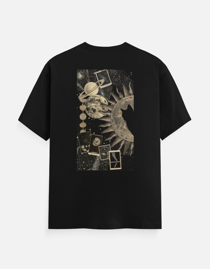 CELESTIAL BALANCE – Cosmic Sun & Moon Graphic T-Shirt - Image 2