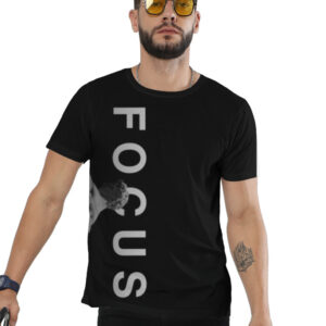 FOCUS – Minimal Typography Black T-Shirt