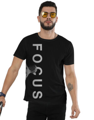 FOCUS – Minimal Typography Black T-Shirt